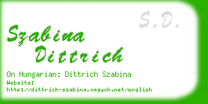 szabina dittrich business card